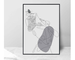 Butterfly gir #2l" | line art "