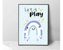 Let's play" kids room print" | blue cloud