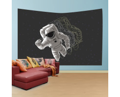 לונג- טפט בד לקיר בסגנון אסטרונאוט משוכפל2